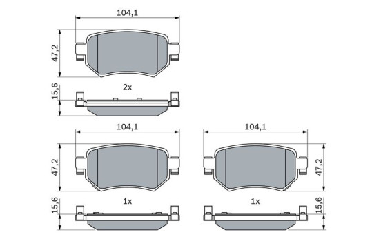 Brake pad set, disc brake BP2629 Bosch