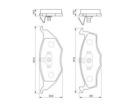 Brake Pad Set, disc brake BP263 Bosch, Image 8