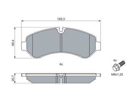 Brake pad set, disc brake BP2632 Bosch, Image 5