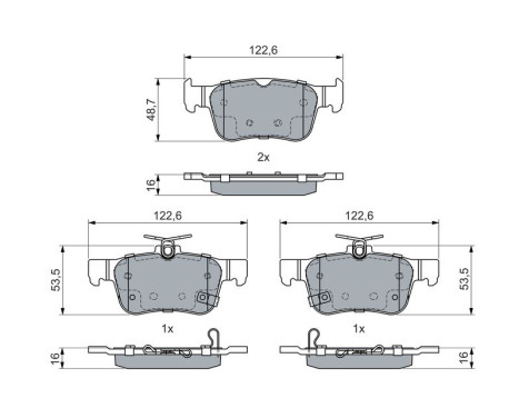 Brake pad set, disc brake BP2638 Bosch, Image 5