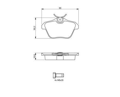 Brake Pad Set, disc brake BP265 Bosch, Image 6