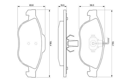 Brake Pad Set, disc brake BP266 Bosch, Image 5