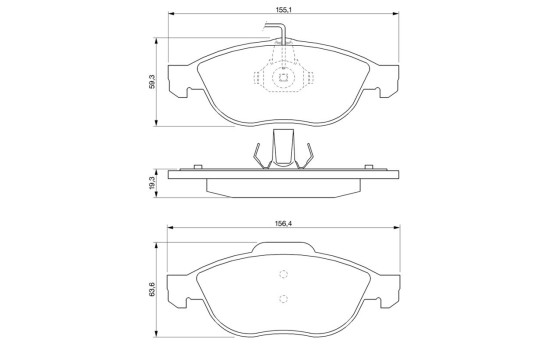 Brake Pad Set, disc brake BP266 Bosch, Image 6