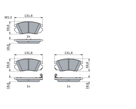 Brake Pad Set, disc brake BP2664 Bosch, Image 3