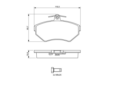 Brake Pad Set, disc brake BP267 Bosch, Image 6