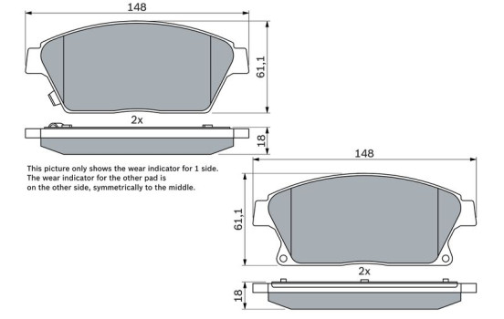 Brake Pad Set, disc brake BP2678 Bosch, Image 5
