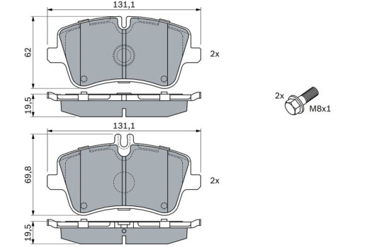 Brake Pad Set, disc brake BP2682 Bosch, Image 3