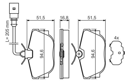 Brake Pad Set, disc brake BP2692 Bosch, Image 5