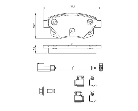 BRAKE PAD SET, DISC BRAKE BP2704 Bosch, Image 6