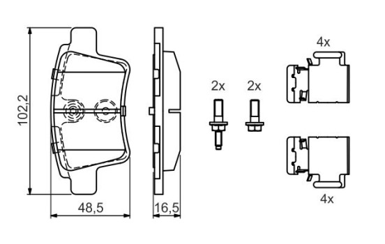 Brake Pad Set, disc brake BP2705 Bosch, Image 3