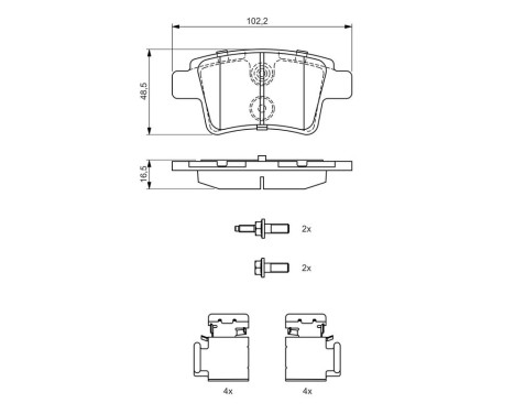 Brake Pad Set, disc brake BP2705 Bosch, Image 8