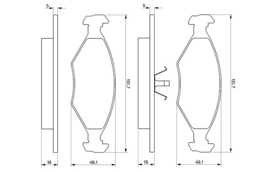 Brake Pad Set, disc brake BP271 Bosch, Image 2