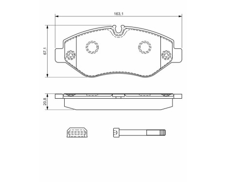 BRAKE PAD SET, DISC BRAKE BP2711 Bosch, Image 6