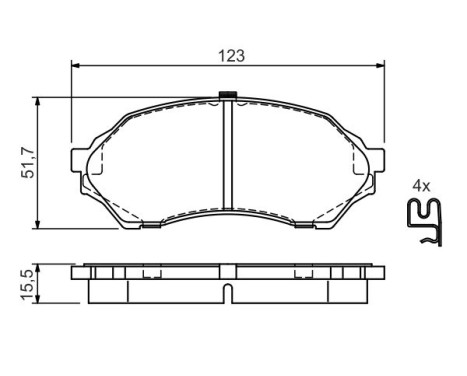 Brake Pad Set, disc brake BP2723 Bosch, Image 7