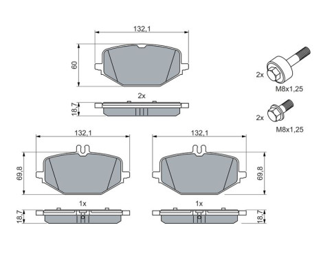 Brake pad set, disc brake BP2736 Bosch, Image 5