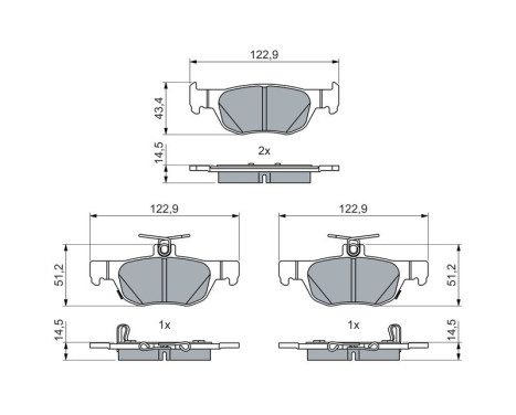 Brake pad set, disc brake BP2740 Bosch, Image 5