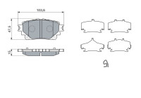 Brake pad set, disc brake BP2754 Bosch