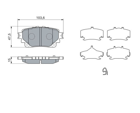 Brake pad set, disc brake BP2754 Bosch, Image 5