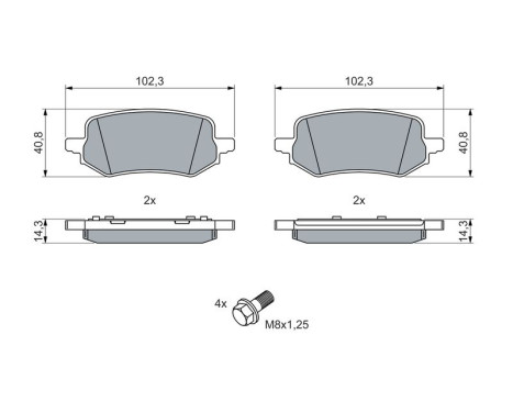 Brake pad set, disc brake BP2760 Bosch, Image 5