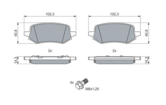 Brake pad set, disc brake BP2760 Bosch, Image 5