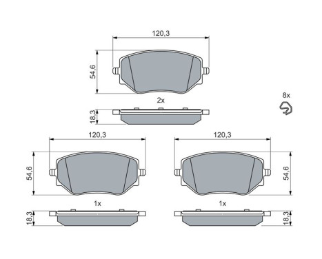 Brake pad set, disc brake BP2774 Bosch, Image 5