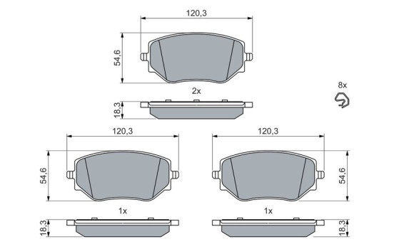 Brake pad set, disc brake BP2774 Bosch, Image 5