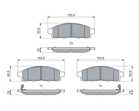 Brake pad set, disc brake BP2780 Bosch, Image 5