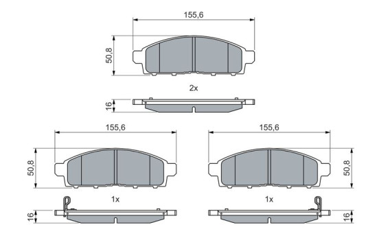 Brake pad set, disc brake BP2780 Bosch, Image 5