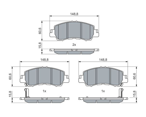 Brake pad set, disc brake BP2781 Bosch, Image 5