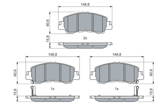 Brake pad set, disc brake BP2781 Bosch, Image 5