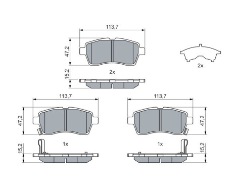 Brake pad set, disc brake BP2786 Bosch