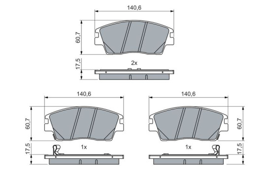 Brake pad set, disc brake BP2787 Bosch, Image 5