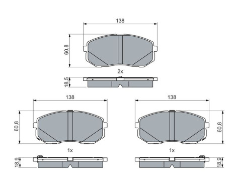 Brake pad set, disc brake BP2788 Bosch, Image 5