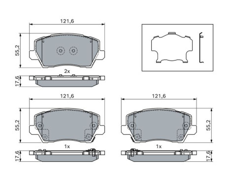 Brake pad set, disc brake BP2789 Bosch