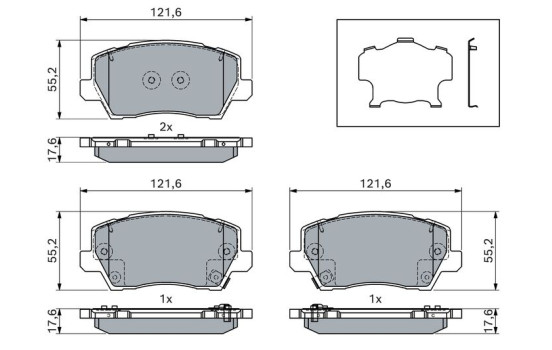 Brake pad set, disc brake BP2789 Bosch