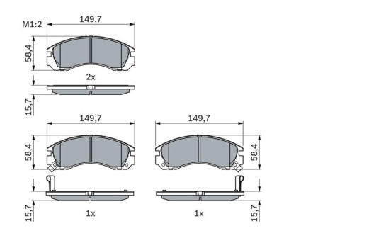 Brake Pad Set, disc brake BP279 Bosch, Image 3