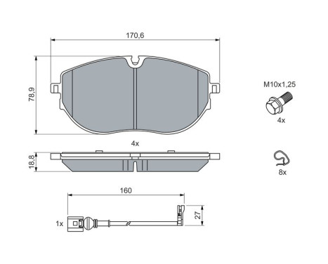 Brake pad set, disc brake BP2792 Bosch, Image 5