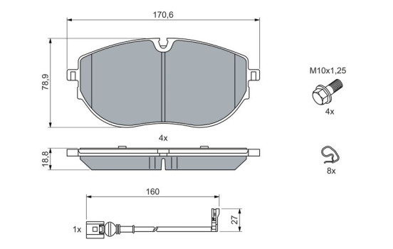 Brake pad set, disc brake BP2792 Bosch, Image 5