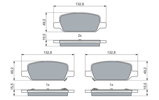 Brake pad set, disc brake BP2796 Bosch