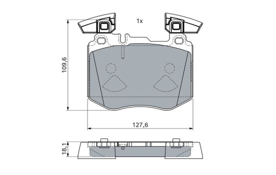 Brake pad set, disc brake BP2802 Bosch