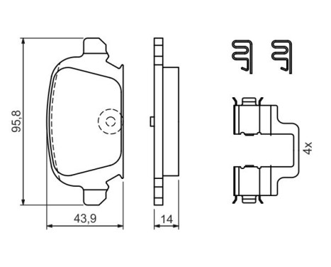 Brake Pad Set, disc brake BP282 Bosch, Image 7