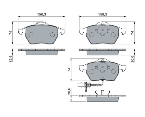 Brake pad set, disc brake BP2820 Bosch, Image 5