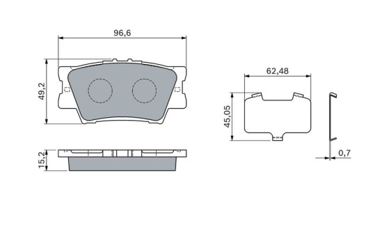 Brake pad set, disc brake BP2821 Bosch, Image 5