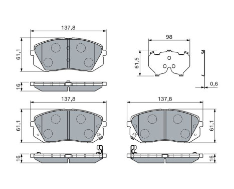 Brake pad set, disc brake BP2823 Bosch, Image 5