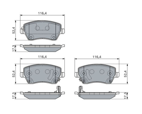 Brake pad set, disc brake BP2825 Bosch, Image 5