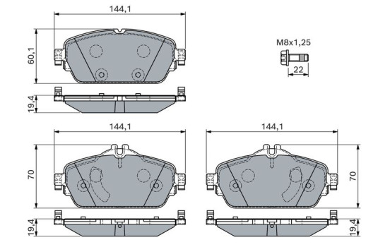 Brake pad set, disc brake BP2830 Bosch, Image 5