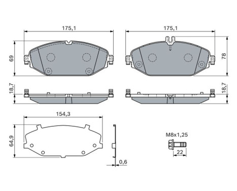 Brake pad set, disc brake BP2831 Bosch, Image 5
