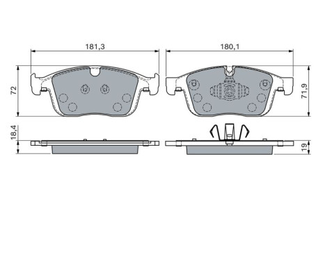 Brake pad set, disc brake BP2833 Bosch