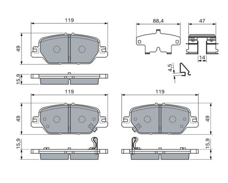 Brake pad set, disc brake BP2838 Bosch, Image 5