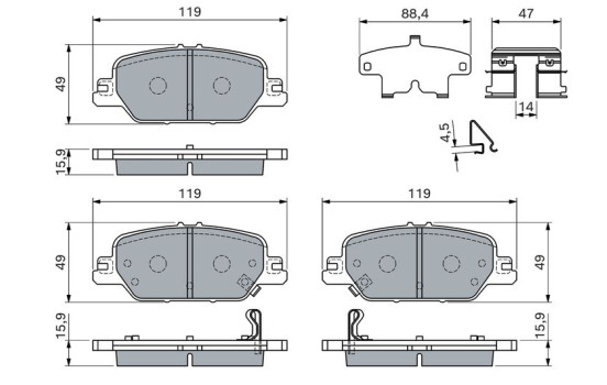 Brake pad set, disc brake BP2838 Bosch, Image 5